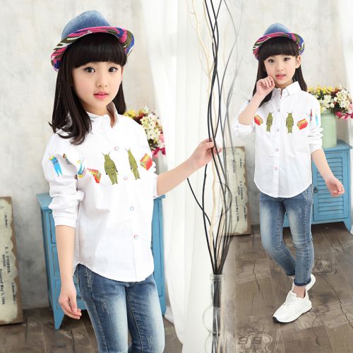 Chemise fille à manche longue - Ref 2086217