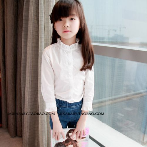 Chemise fille à manche longue en Toile de coton - Ref 2086224