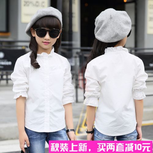 Chemise fille à manche longue en lin - Ref 2086225