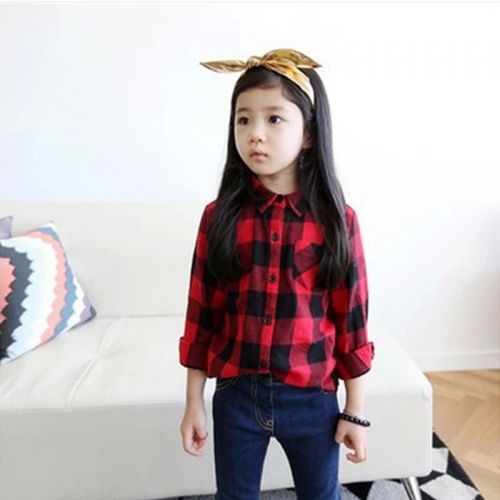 Chemise fille à manche longue en Toile de coton - Ref 2086236