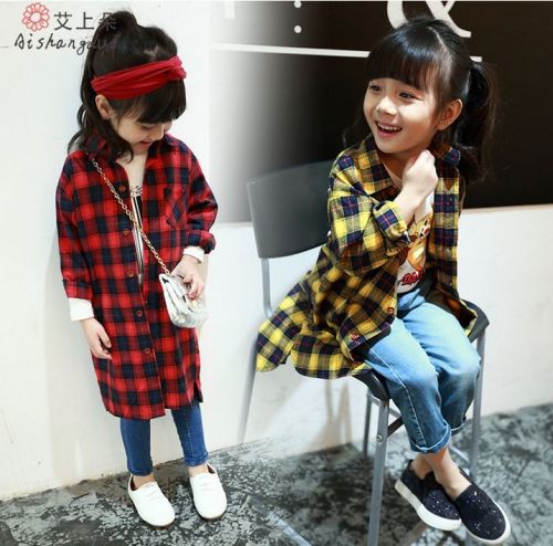 Chemise fille à manche longue en Toile de coton - Ref 2086372