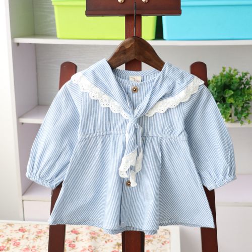 Chemise fille à manche longue en Toile de coton - Ref 2086377