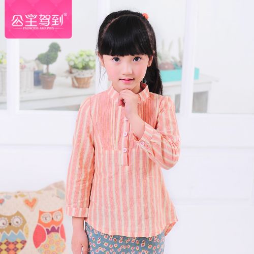 Chemise fille à manche longue en coton - Ref 2086418
