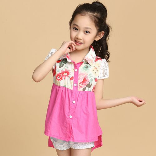 Chemise fille à manche courte - Ref 2086441