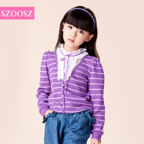 Chemise fille SZOOSZ à manche longue en Toile de coton - Ref 2086447