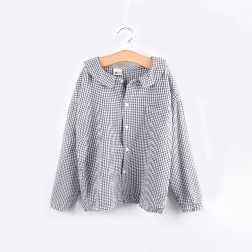 Chemise fille à manche longue en Toile de coton - Ref 2086467