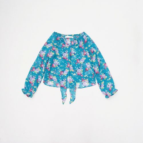 Chemise fille à manche longue en mousseline de soie - Ref 2086510