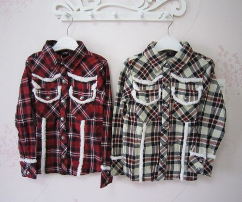 Chemise fille à manche longue en flanelle - Ref 2086536