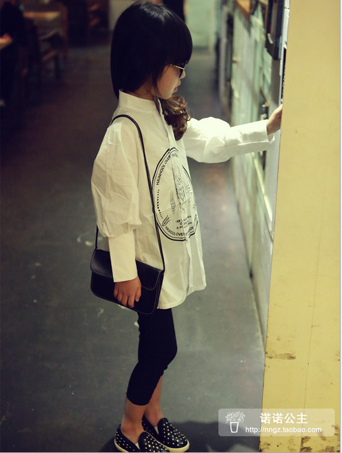 Chemise fille à manche longue en Toile de coton - Ref 2086543