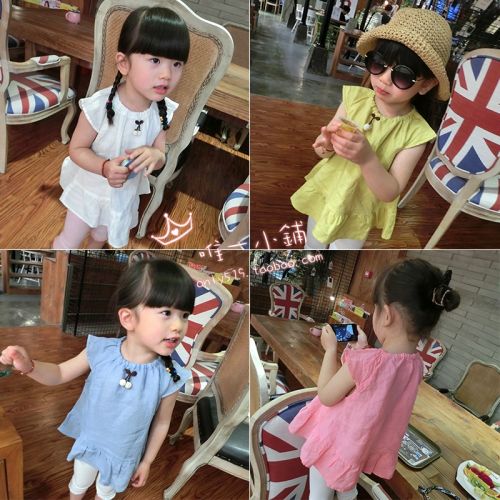 Chemise fille à manche longue en Toile de coton - Ref 2086572