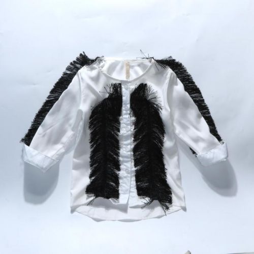 Chemise fille à manche longue en mousseline de soie - Ref 2086583