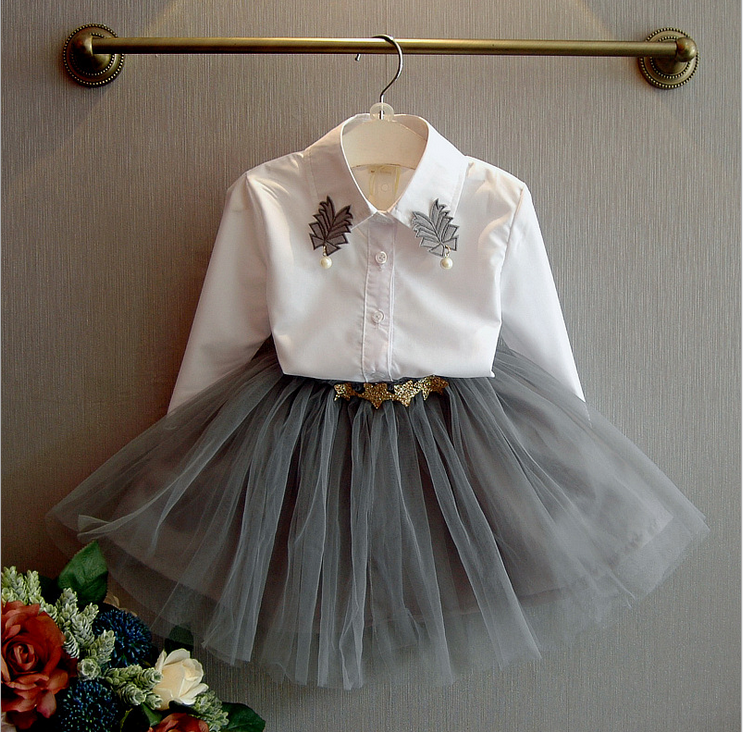 Chemise fille à manche longue - Ref 2086617