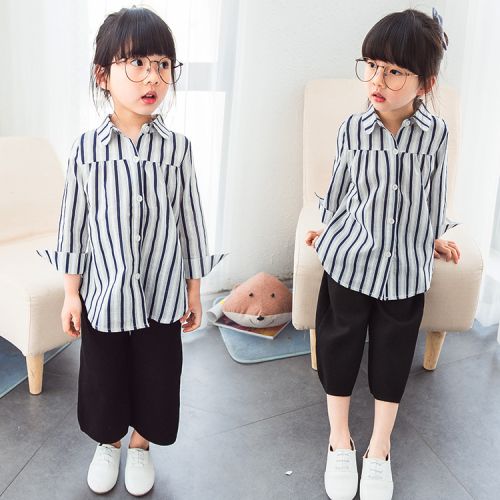 Chemise fille à manche longue en Toile de coton - Ref 2086620