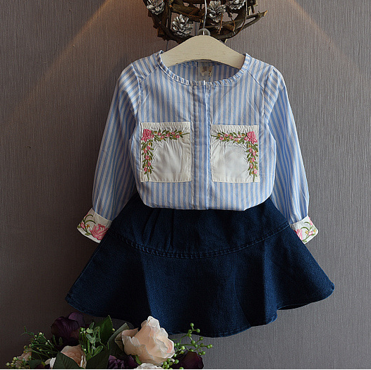 Chemise fille à manche longue - Ref 2086634