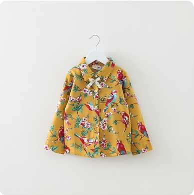 Chemise fille à manche longue en Toile de coton - Ref 2086635