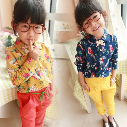 Chemise fille à manche longue en Toile de coton - Ref 2086661