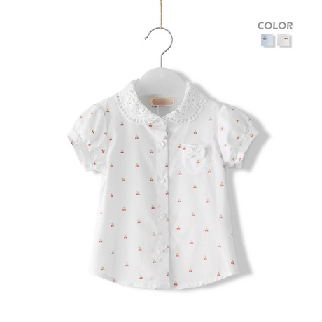 Chemise fille à manche longue en Toile de coton - Ref 2086688