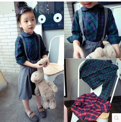 Chemise fille à manche longue en coton - Ref 2086690