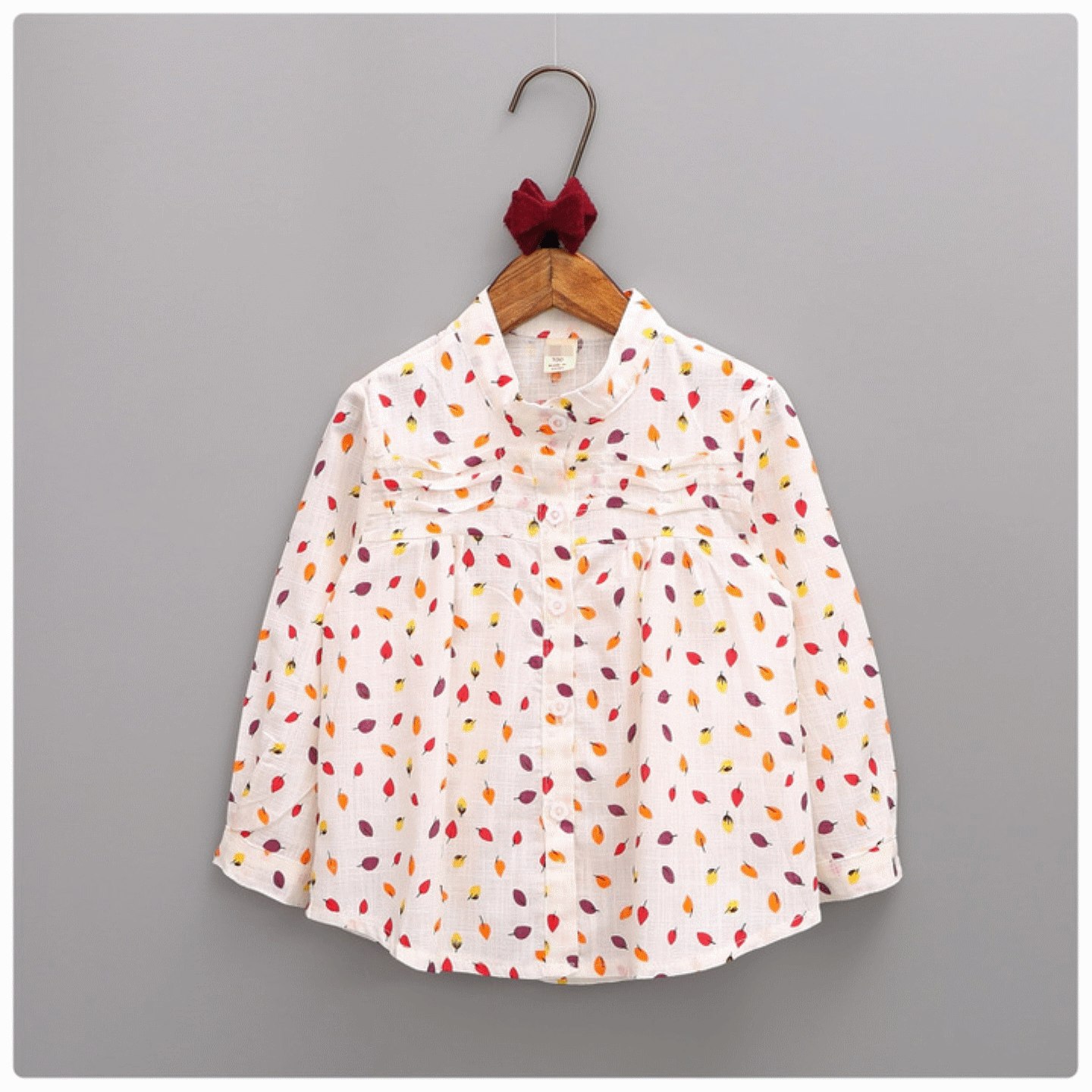Chemise fille à manche longue en Toile de coton - Ref 2086727