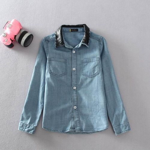 Chemise fille à manche longue - Ref 2086751