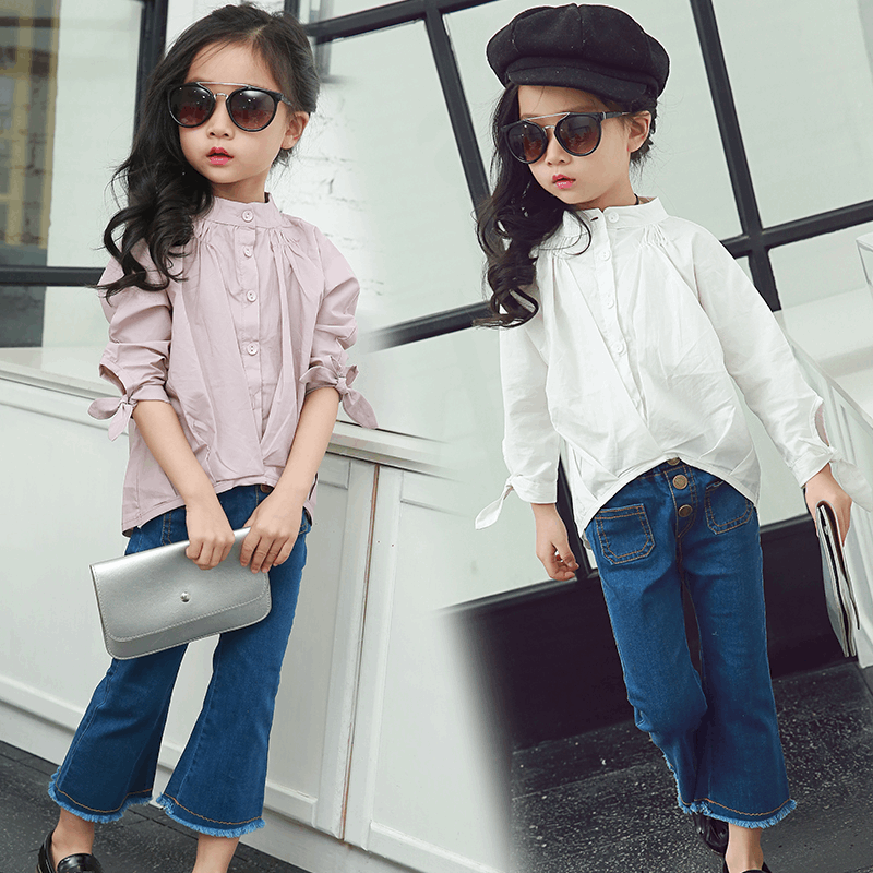 Chemise fille JULEP COUTURE à manche longue en Toile de coton - Ref 2086842