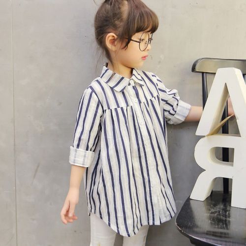 Chemise fille à manche longue en Toile de coton - Ref 2086852