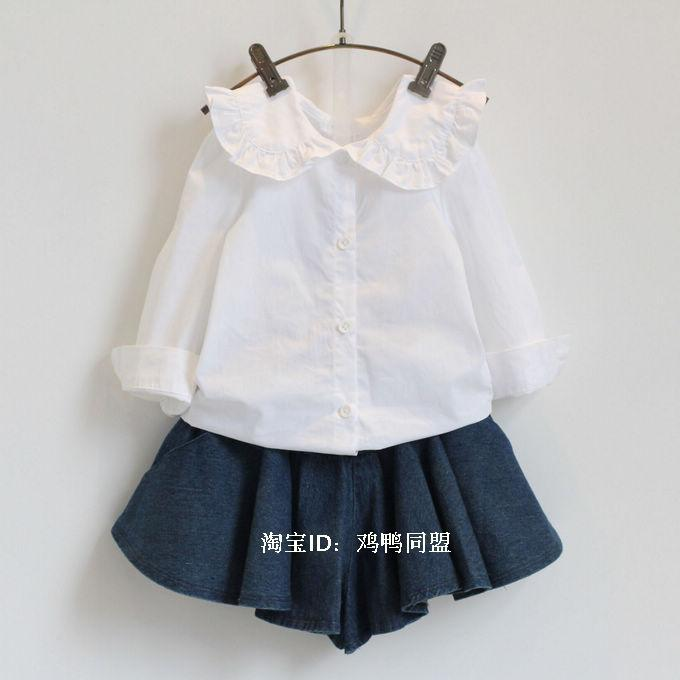 Chemise fille à manche longue en Toile de coton - Ref 2086874