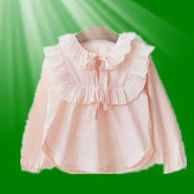 Chemise fille à manche longue en coton - Ref 2086884