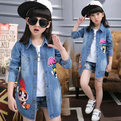 Chemise fille à manche longue en toile - Ref 2086896