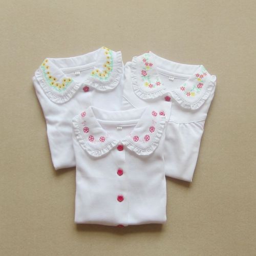 Chemise fille à manche longue en coton - Ref 2086901