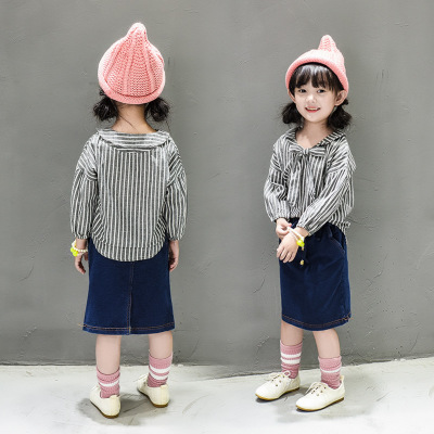 Chemise fille à manche longue en coton - Ref 2086907