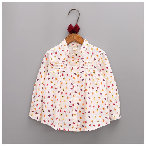 Chemise fille à manche longue en Toile de coton - Ref 2086948