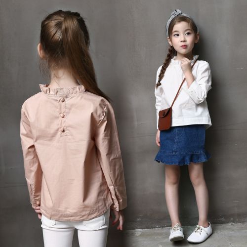 Chemise fille à manche longue en Toile de coton - Ref 2086961