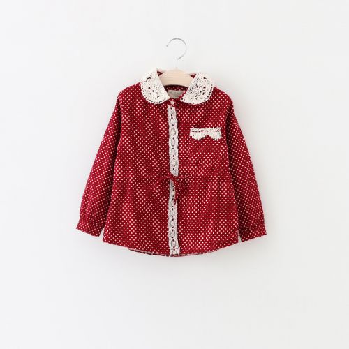 Chemise fille à manche longue en coton - Ref 2087004