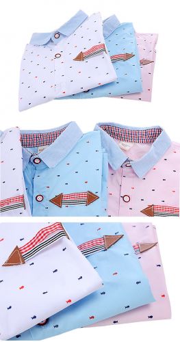 Chemise fille à manche longue en coton - Ref 2087005