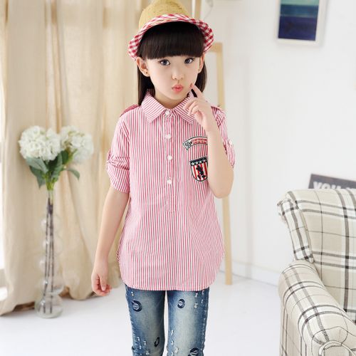 Chemise fille à manche longue en Toile de coton - Ref 2087009