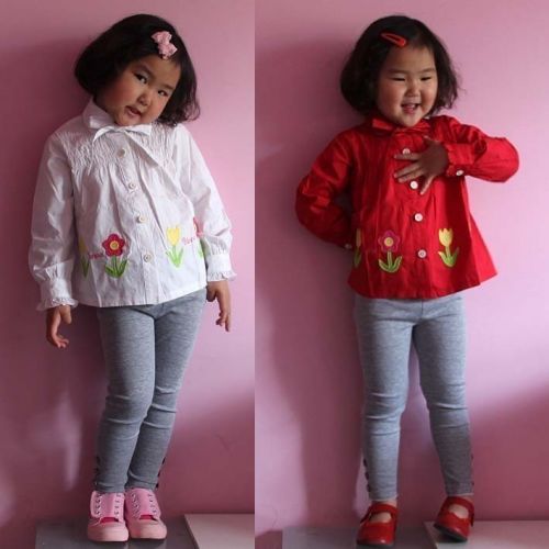 Chemise fille à manche longue - Ref 2087074