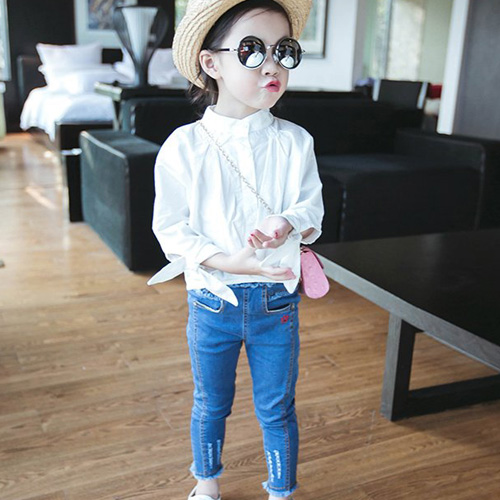 Chemise fille à manche longue - Ref 2087081