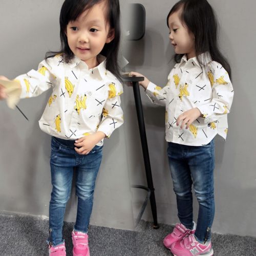 Chemise fille à manche longue en Toile de coton - Ref 2087082