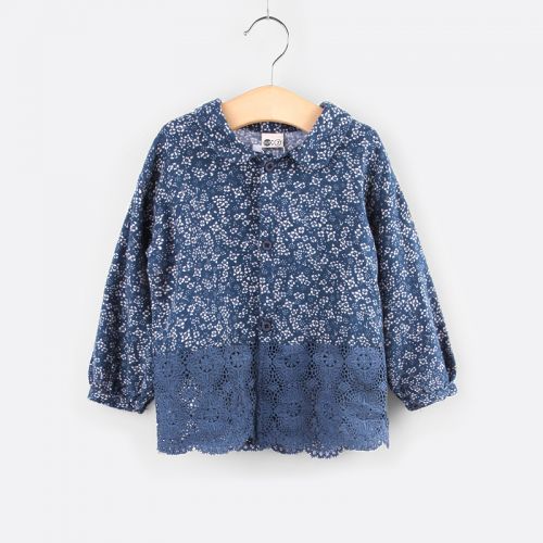 Chemise fille à manche longue en Toile de coton - Ref 2087088