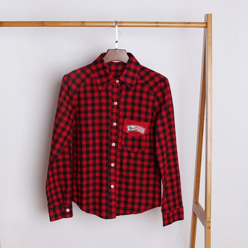 Chemise fille à manche longue en coton - Ref 2087108