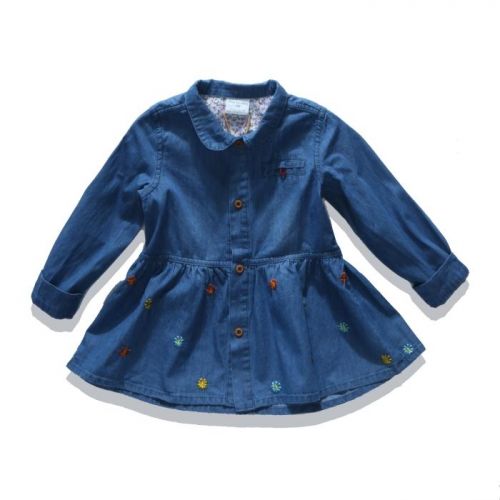 Chemise fille à manche longue en toile - Ref 2087134