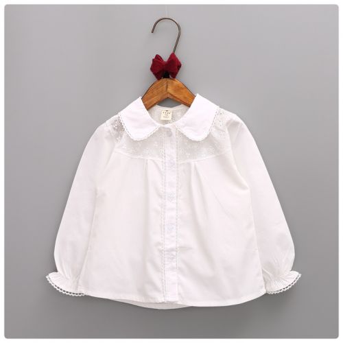 Chemise fille à manche longue en Toile de coton - Ref 2087154
