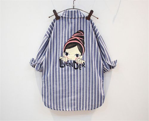 Chemise fille à manche longue en Toile de coton - Ref 2087162