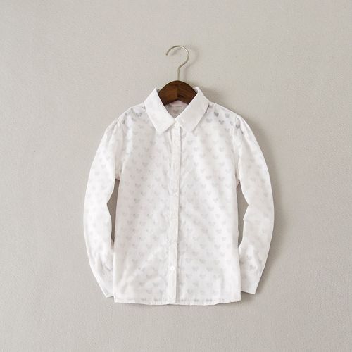 Chemise fille à manche longue en Toile de coton - Ref 2087204