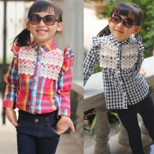 Chemise fille à manche longue - Ref 2087228