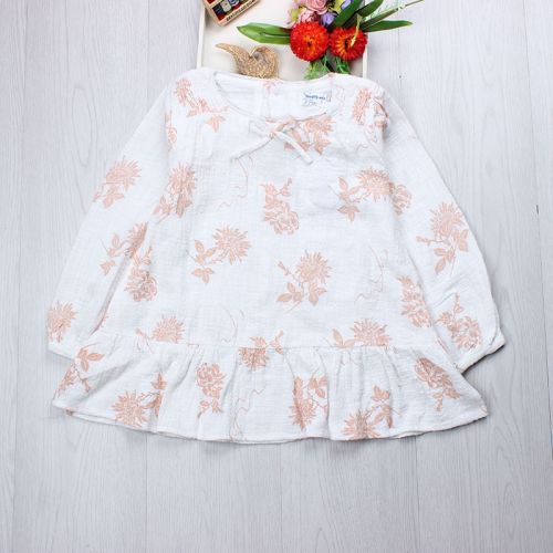 Chemise fille à manche longue en lin - Ref 2087238