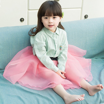 Chemise fille à manche longue - Ref 2087240