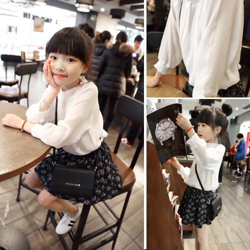 Chemise fille à manche longue - Ref 2087241