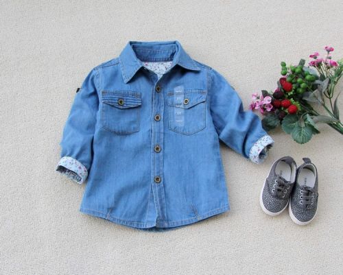 Chemise fille à manche longue en toile - Ref 2087246